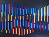 Sol Guillon, Bailando K Pop, téc. mixta sobre madera aglomerada, 60 x 150 cm., 2018